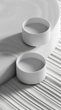 極簡白色圓柱形產(chǎn)品展示臺模型