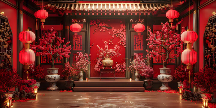 春節(jié)舞臺(tái)背景圖