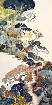抽象樹林景觀