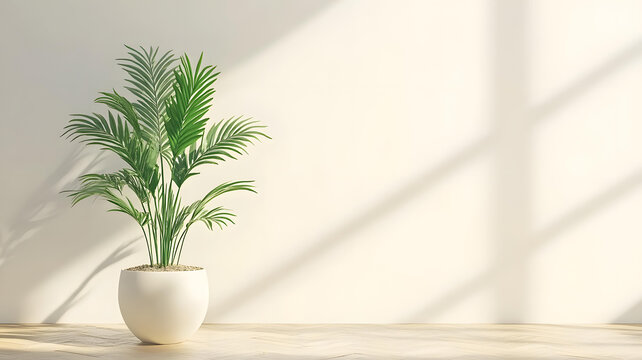 簡約風(fēng)格的室內(nèi)設(shè)計，棕櫚樹和光線