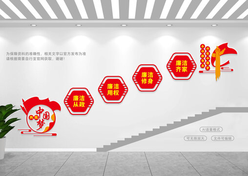 廉政建設(shè)樓梯文化墻