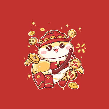 蛇年新年IP形象發(fā)財(cái)