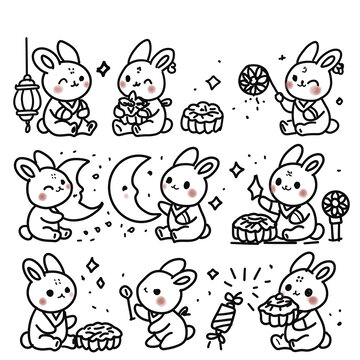 中秋節(jié)兔子手繪