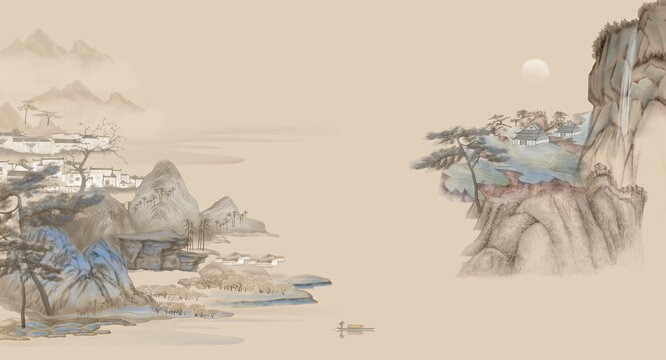 新中式國(guó)畫(huà)山水