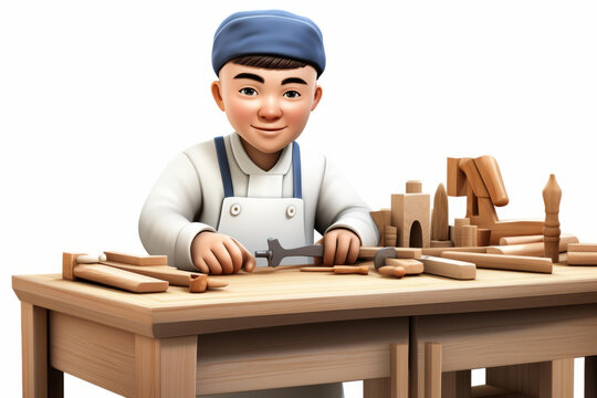 木匠在工作室工作