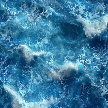 深邃蔚藍(lán)的海洋波濤