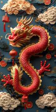 祥云騰龍圖