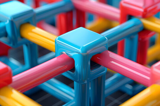 五顏六色的 3D 結(jié)構(gòu)插圖