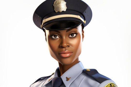 非裔美國(guó)女警察插圖
