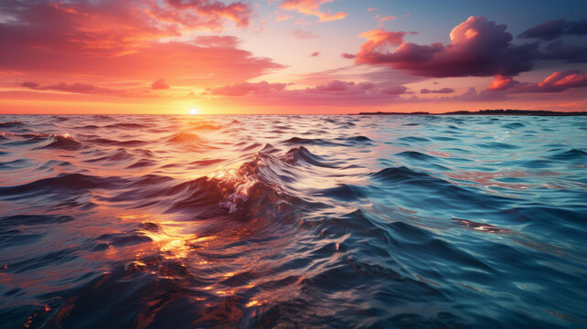 夕陽下的海面