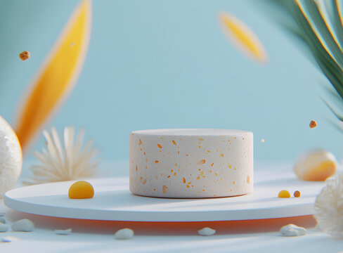 簡約抽象產(chǎn)品展示臺白色背景