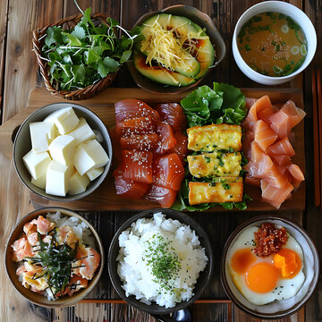 豐盛的日式料理套餐