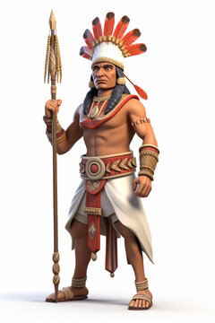 手持長矛的阿茲特克武士