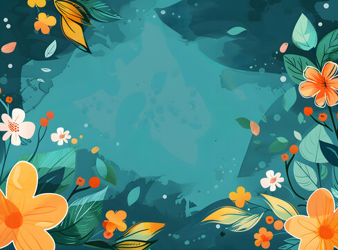 水彩色調(diào)花卉背景