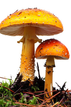 兩只橙色的鵝膏菌