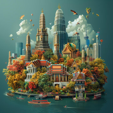 曼谷城市插圖