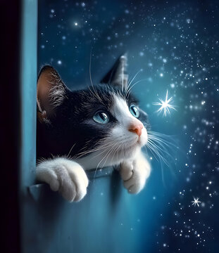 貓咪仰望星空