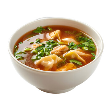 [免摳素材]一碗帶餃子的肉湯和一雙筷子