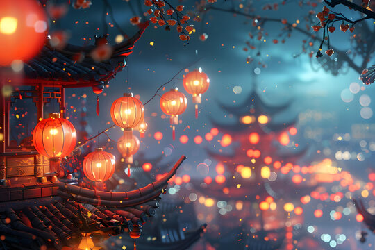 唯美的古風(fēng)中秋節(jié)場景