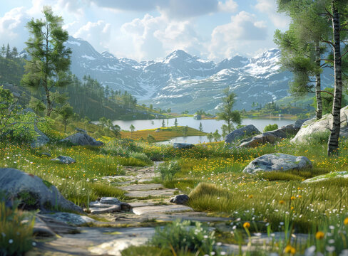 洛磯山脈壯麗風(fēng)景