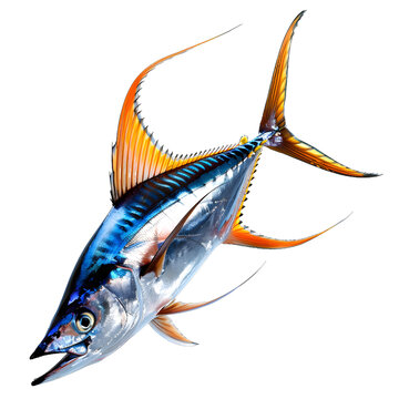 [免摳素材]白色背景上的彩虹飛魚