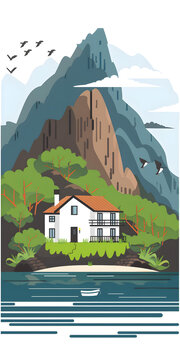 山間小屋風(fēng)景