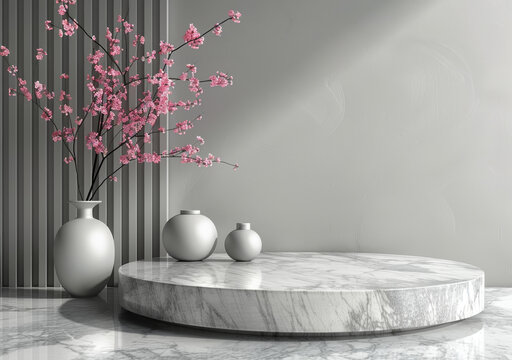 簡約大理石材質(zhì)產(chǎn)品展示平臺