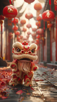 舞獅的AI圖片