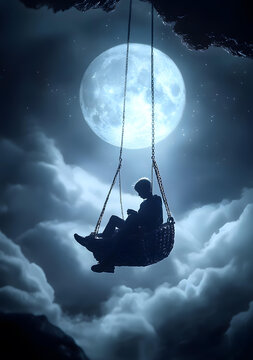 月夜下的秋千夢