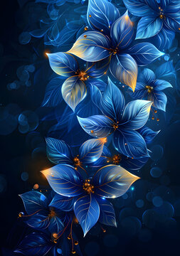 藍(lán)色花朵的AI圖片