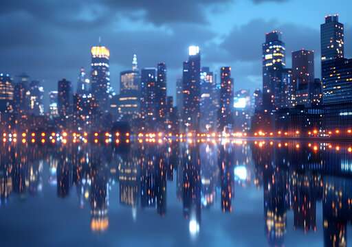 城市夜景的AI圖片