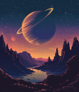 壯觀的峽谷地貌與巨大的行星