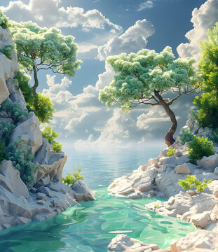 碧海青崖樹