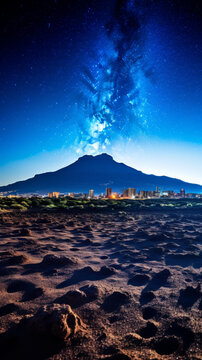 壯麗星空下的城市