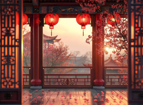 中國古典建筑走廊