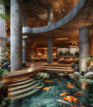 室內(nèi)魚池錦鯉