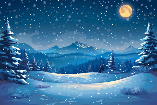 寧?kù)o的冬夜雪景