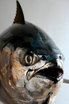 藍(lán)鰭金槍魚頭部特寫