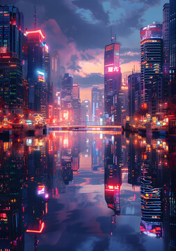 賽博朋克風(fēng)格的城市