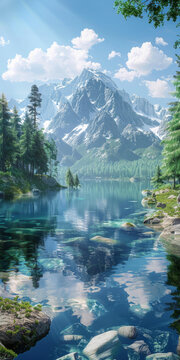 湖光山色的AI圖片