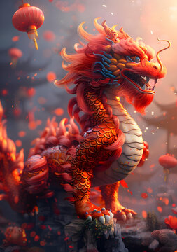 祥龍獻瑞的AI圖片