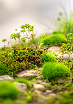 綠色的苔蘚特寫 自然紋理背景