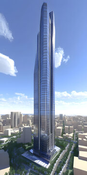 現(xiàn)代玻璃摩天大樓建筑設計