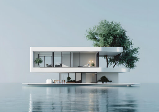 現(xiàn)代建筑水上漂浮住宅設(shè)計(jì)