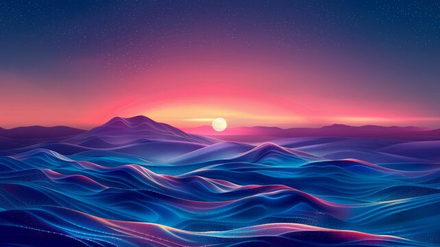 夜幕下的海浪