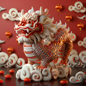 祥龍獻(xiàn)瑞的AI圖片