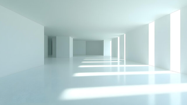 極簡白色房間內(nèi)景設(shè)計(jì)