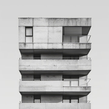 黑白混凝土陽臺建筑