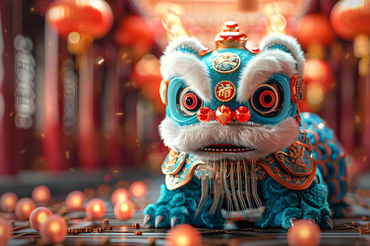 舞龍舞獅的AI圖片