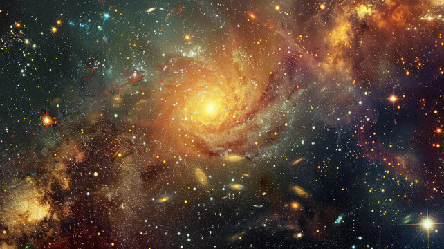 壯觀的星系星云和恒星